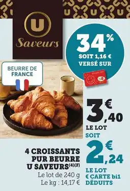 Bi1 4 croissants pur beurre u saveurs offre