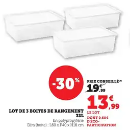 Bi1 Lot de 3 boites de rangement offre