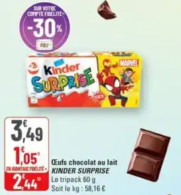 G20 Eufs chocolat au lait kinder surprise offre