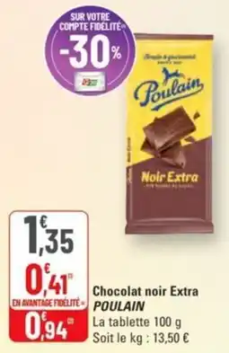 G20 Chocolat noir extra poulain offre