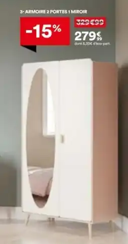 BUT Armoire 2 portes 1 miroir offre