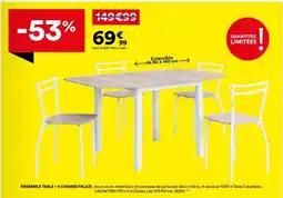 BUT Ensemble table + 4 chaises palazi offre