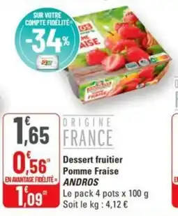 G20 Dessert fruitier pomme fraise andros offre