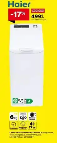 BUT Haier - lave-linge top m4fb795qet offre