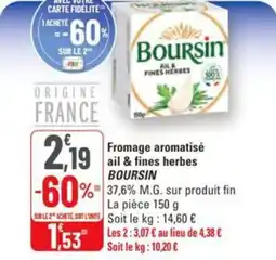 G20 Fromage aromatisé ail & fines herbes boursin offre