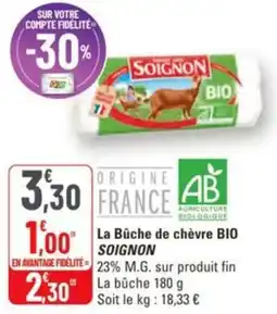 G20 La buche de chèvre bio soignon offre
