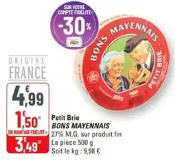 G20 Petit brie bons mayennais offre