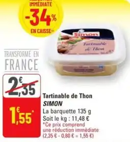 G20 Tartinable de thon simon offre
