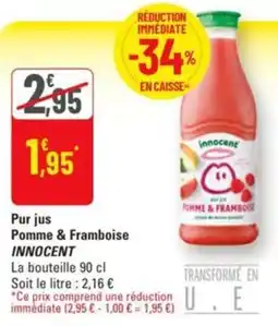 G20 Pur jus pomme & framboise innocent offre