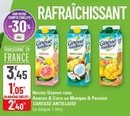 G20 Nectar goyave rose ananas & coco ou mangue & passion caresse antillaise offre