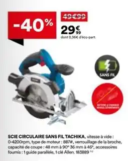 BUT Scie circulaire sans fil tachika offre