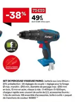 BUT Set de perceuse-visseuse parko offre