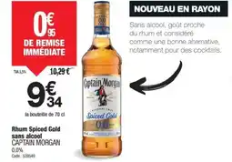 Promocash CAPTAIN MORGAN 0,0% Rhum Spiced Gold sans alcool offre