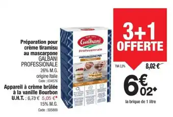 Promocash GALBANI Préparation pour crème tiramisu au mascarpone offre