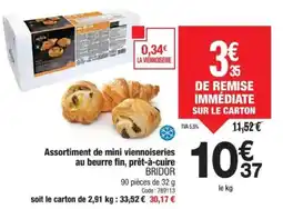 Promocash BRIDOR Assortiment de mini viennoiseries au beurre fin, prêt-à-cuire offre