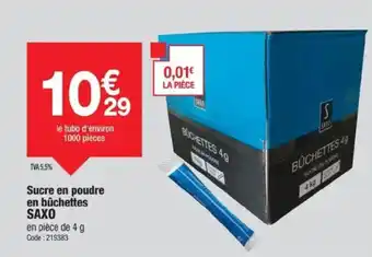 Promocash SAXO Sucre en poudre en bûchettes offre
