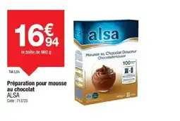 Promocash ALSA Préparation pour mousse au chocolat offre