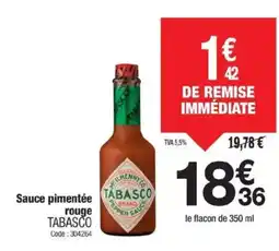 Promocash TABASCO Sauce pimentée rouge offre