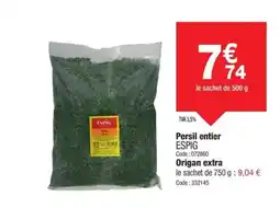 Promocash ESPIG Persil entier offre