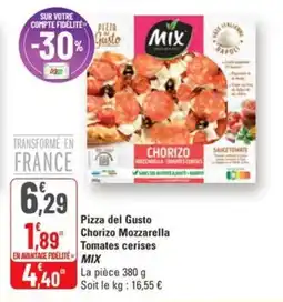 G20 Pizza del gusto chorizo mo tomates cerises mix offre