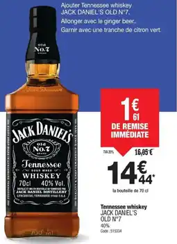 Promocash JACK DANIEL'S Tennessee whiskey offre