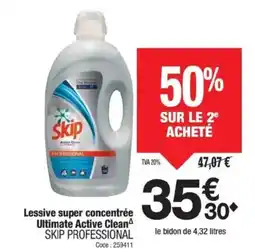 Promocash SKIP PROFESSIONAL Lessive super concentrée Ultimate Active Clean offre