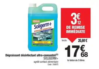 Promocash SOLIGERM Dégraissant désinfectant ultra-concentré offre