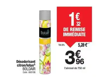 Promocash BOLDAIR Désodorisant citron/lotus offre
