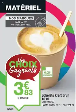 Promocash Gobelets kraft brun offre