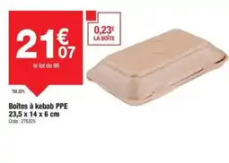 Promocash Boîtes à kebab PPE 23,5 x 14 x 6 cm offre