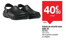 Promocash NFORZ Sabots de sécurité noirs taille 43 offre