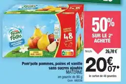 Promocash MATERNE Pom'pote pommes, poires et vanille sans sucres ajoutés offre