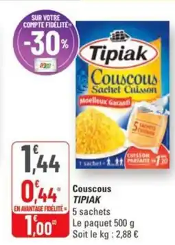 G20 Couscous tipiak offre