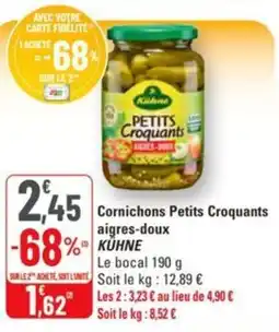 G20 Cornichons petits croquants aigres-doux kuhne offre
