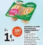 E.Leclerc Daunat - sandwichs les minis maxi moelleux jambon emmental offre