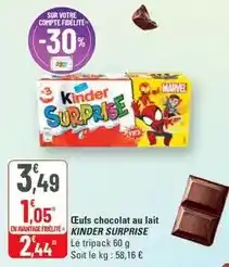 G20 Kinder - œufs chocolat au lait offre