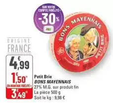 G20 Bons mayennais - petit brie offre