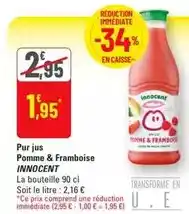 G20 Innocent - pur jus pomme & framboise offre