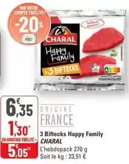 G20 Charal - 3 biftecks happy family offre