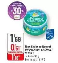 G20 Durable - thon entier au naturel un pecheur offre