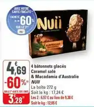 G20 4 bâtonnets glacés caramel salé & macadamia d'australie offre