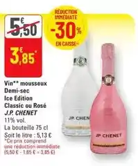 G20 Vin mousseux demi-sec ice edition classic ou rosé offre