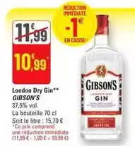 G20 Gibson's - london dry gin offre