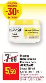 G20 Dessange - masque nutri extreme cheveux secs offre