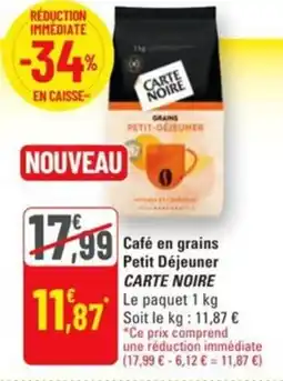 G20 Café en grains petit déjeuner carte noire offre