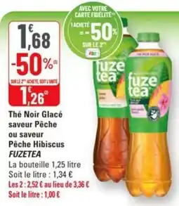 G20 Thé noir glacé saveur pêche ou saveur pêche hibiscus fuzetea offre