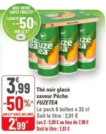 G20 Thé noir glacé saveur pêche fuzetea offre