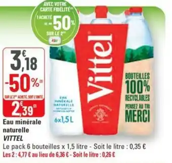 G20 Eau minérale naturelle vittel offre