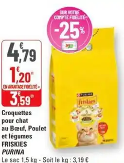 G20 Croquettes pour chat au bœuf, poulet et légumes friskies purina offre