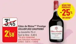 G20 Côtes du rhône prestige cellier des dauphins offre